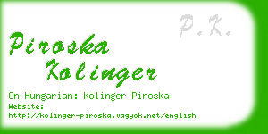 piroska kolinger business card